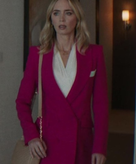 Vibrant Fuchsia Blazer Worn by Emily Blunt as Liza Drake