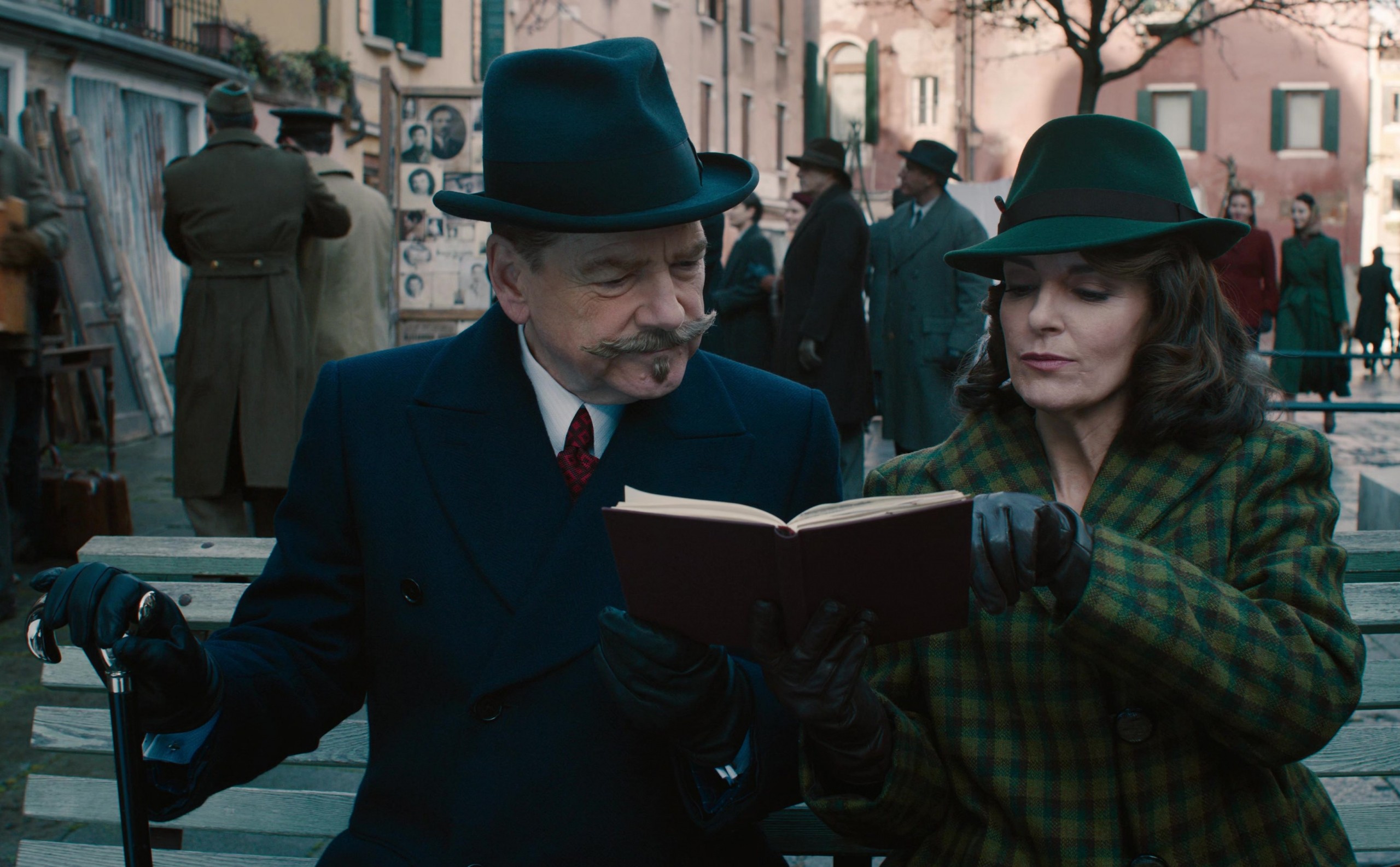 Worn on A Haunting in Venice (2023) Movie - Black Leather Gloves of Kenneth Branagh as Hercule Poirot