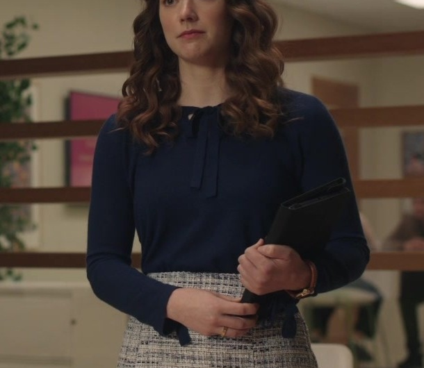 Bow Tie Neck Long Sleeve Blouse of Molly Kunz as Phoebe
