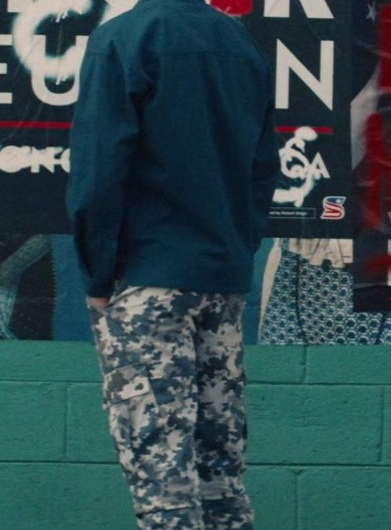 Army Camo Print Pants Worn by Derek Luh as Jordan Li