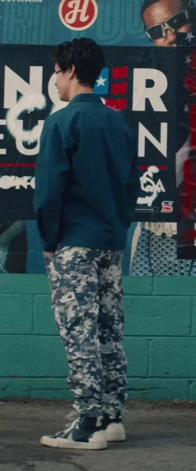 Worn on Gen V TV Show - Army Camo Print Pants Worn by Derek Luh as Jordan Li
