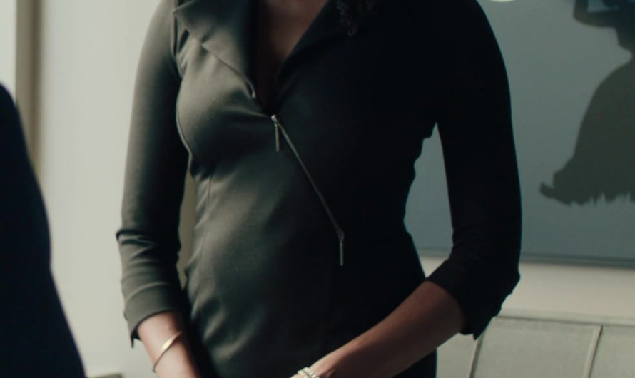 Black Zip-Front Jersey Midi Dress Worn by Condola Rashād as Kate Sacker