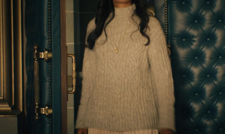 Long Pleated Skirt of Shelley Conn as Indira Shetty