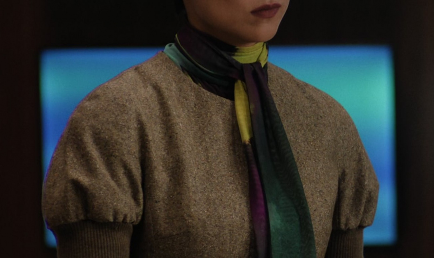 Multicolor Silk Scarf of Greta Lee as Stella Bak