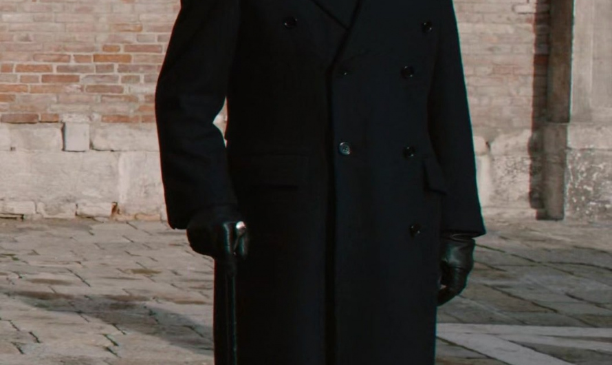 Black Double-Breasted Coat of Kenneth Branagh as Hercule Poirot