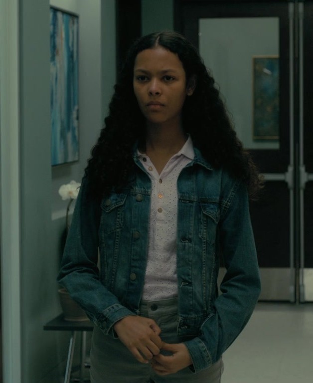 blue denim jacket - Kyliegh Curran (Lenore Usher) - The Fall of the House of Usher TV Show