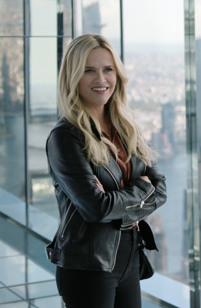 Black Leather Moto Jacket Worn by Reese Witherspoon as Bradley Jackson