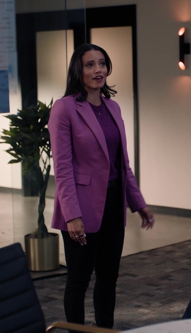 Fuchsia Tailored Blazer Worn by Gabrielle Walsh as Lacey Quinn