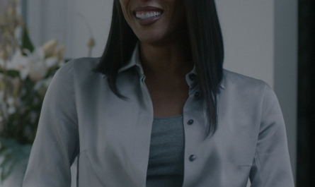 Button Down Silk Blouse Worn by Michaela Jaé Rodriguez as Nicolette Outfit American Horror Story TV Show