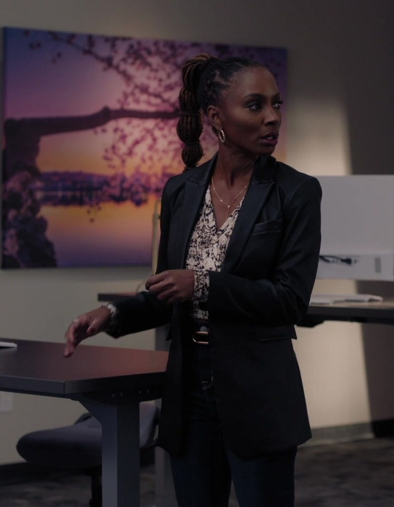 Black Leather Blazer of Shanola Hampton as Gabi Mosely in Found TV Show