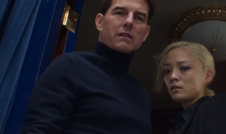 Blue Turtleneck Sweater Worn by Tom Cruise as Ethan Hunt Outfit Mission: Impossible - Dead Reckoning Part One (2023) Movie