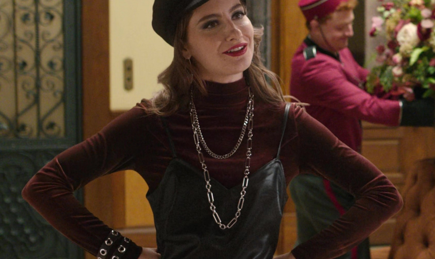 Faux Leather Cami Dress Worn by Mackenzie Cardwell as Tinsley