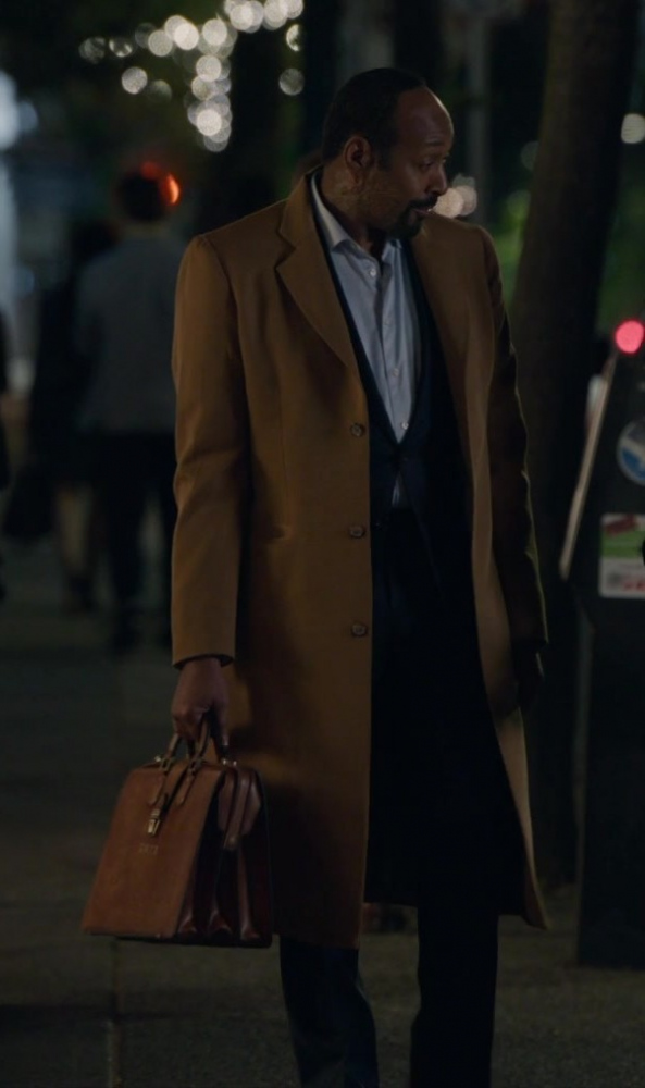 Brown Leather Briefcase of Jesse L. Martin as Professor Alec Mercer from The Irrational TV Show