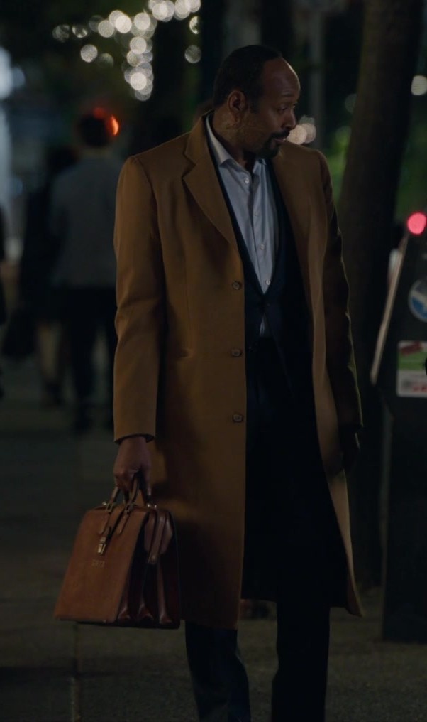 Worn on The Irrational TV Show - Brown Leather Briefcase of Jesse L. Martin as Professor Alec Mercer