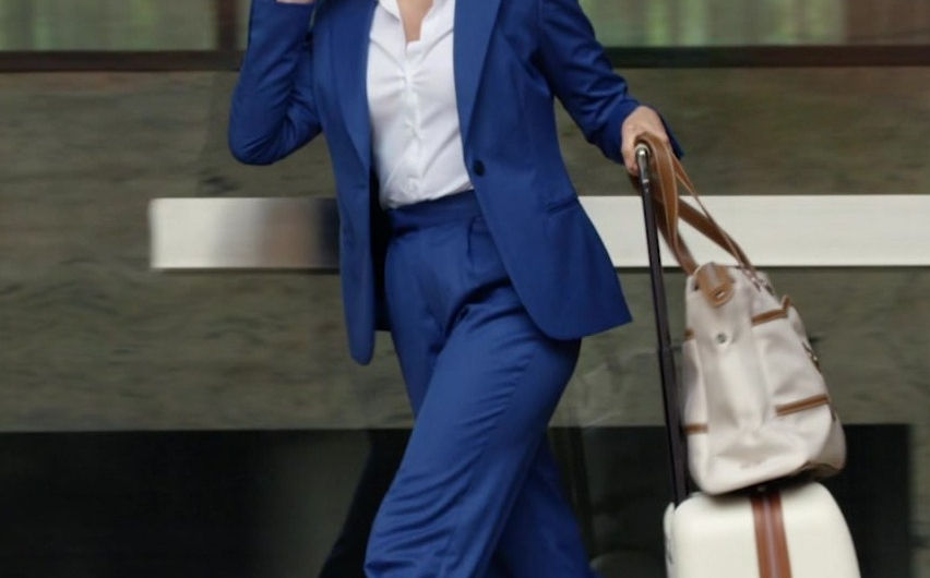 Royal Blue Pantsuit of Alison Brie as Claire Wellington