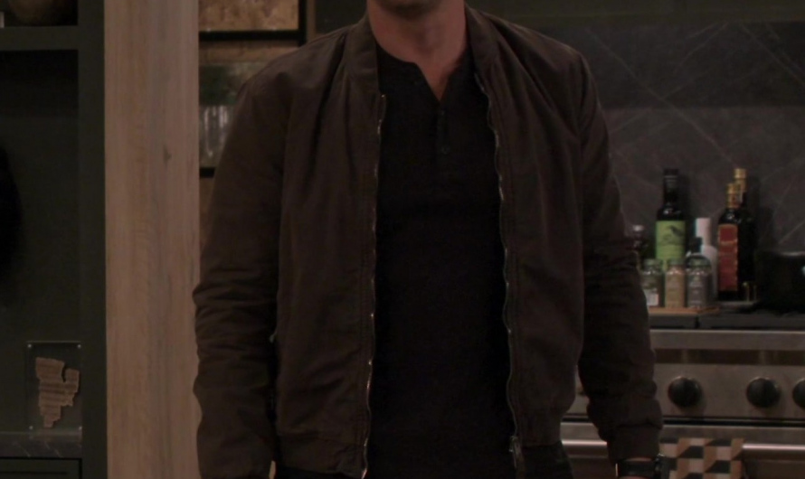 Dark Brown Zip-Up Bomber Jacket of Jack Cutmore-Scott as Frederick “Freddy” Crane