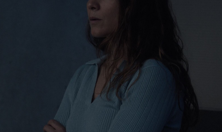 Ribbed Collared V-Neck Long Sleeve Top of Alice Braga as Sian