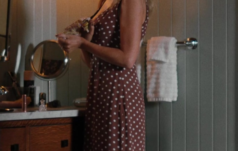 Brown Polka Dot Dress Worn by Kelly Reilly as Bethany “Beth” Dutton