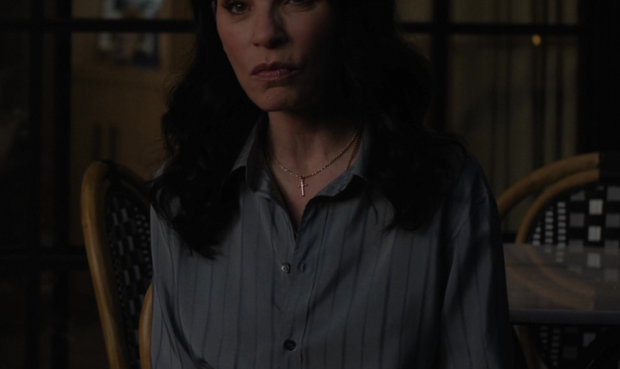 Blue Long Sleeve Striped Blouse of Julianna Margulies as Laura Peterson