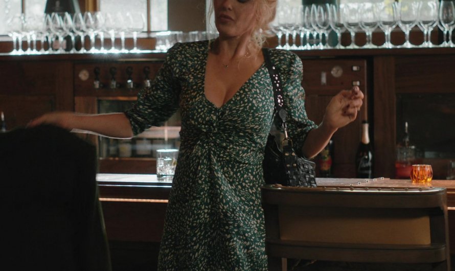 Green Speckled V-Neck Wrap Dress of Kelly Reilly as Bethany “Beth” Dutton