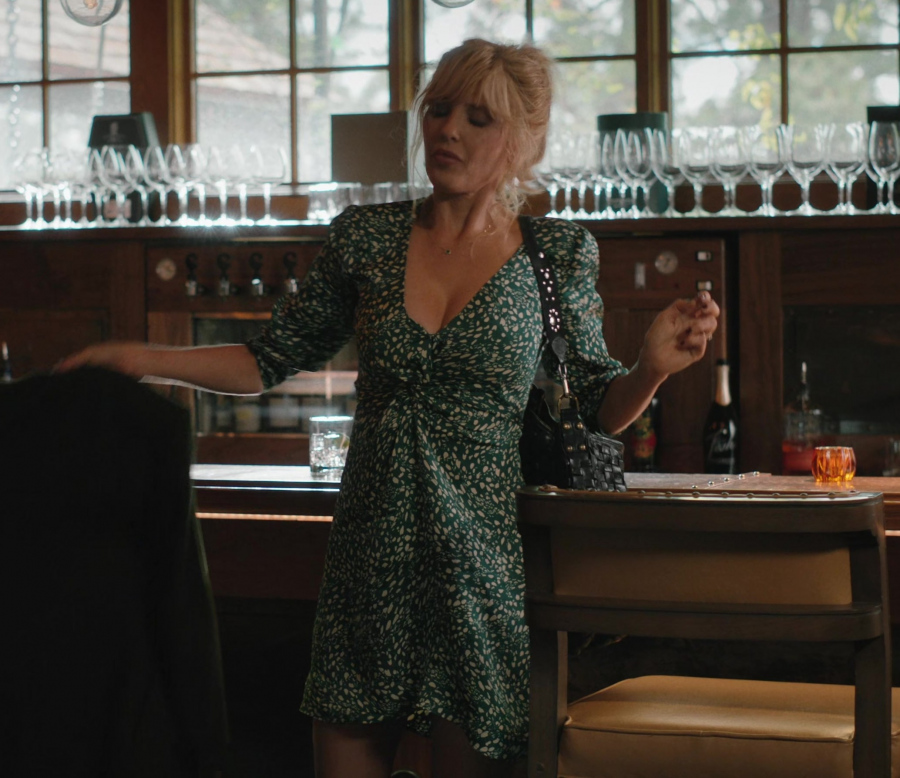 Green Speckled V-Neck Wrap Dress of Kelly Reilly as Bethany "Beth" Dutton