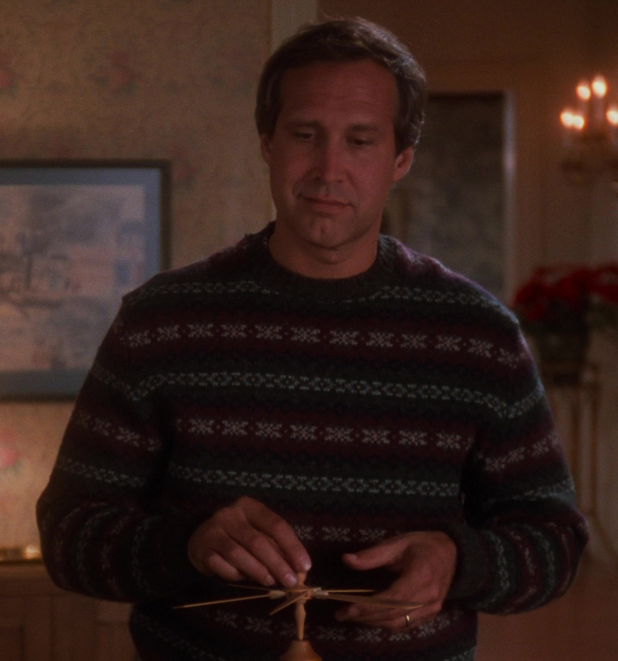 Snowflake Christmas Knit Sweater of Chevy Chase as Clark W. "Sparky" Griswold Jr.