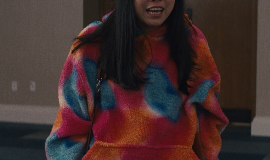 Oversized Colorful Tie Dye Plush Fleece Hoodie of Awkwafina as Anne Yum
