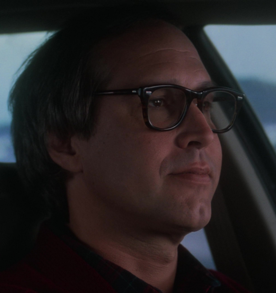 Round Clear Lens Eyeglasses of Chevy Chase as Clark W. "Sparky" Griswold Jr.