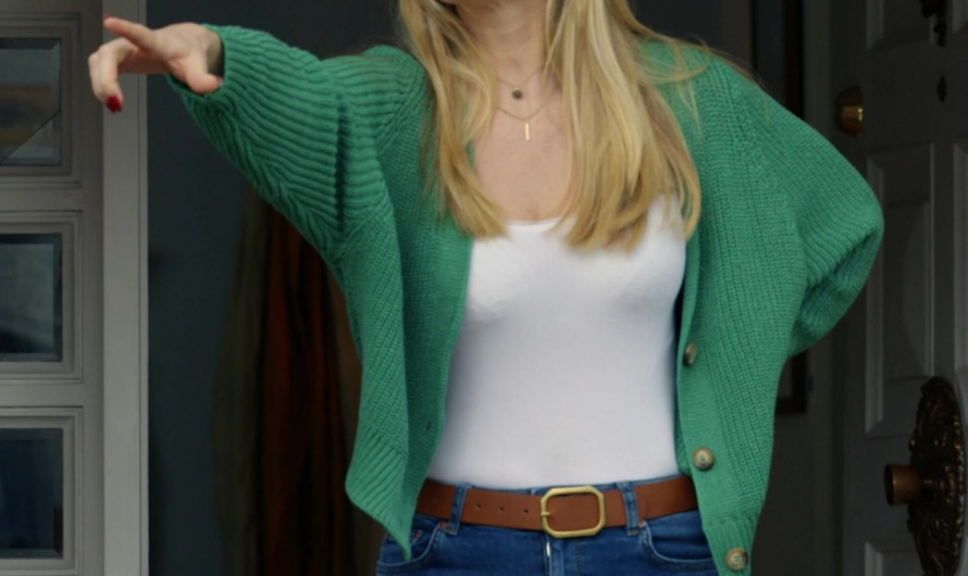 Green Knit Cardigan Worn by Alice Eve as Jenny Pettits