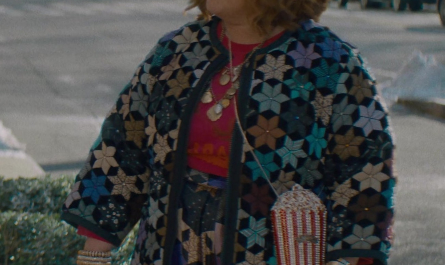 Geometric Floral Pattern Quilted Jacket Worn by Melissa McCarthy as Flora