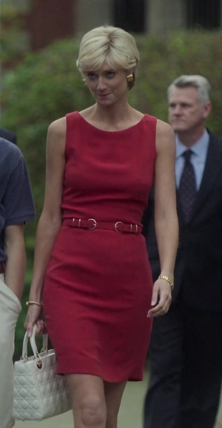 Worn on The Crown TV Show - Red Dress Worn by Elizabeth Debicki as Princess Diana