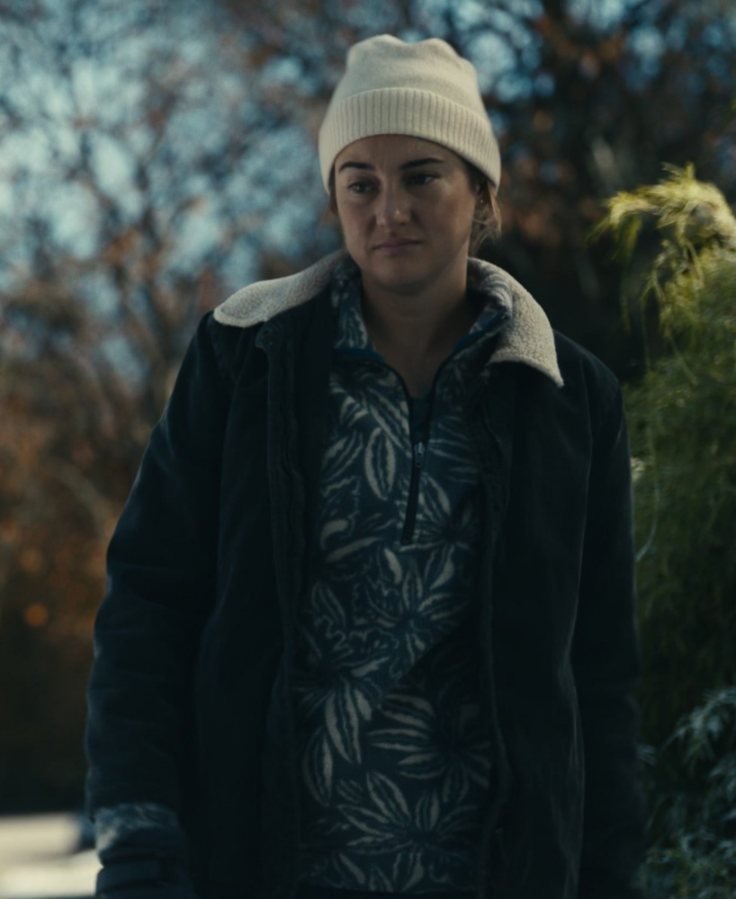 Corduroy Jacket with Faux Fur Collar of Shailene Woodley as Caroline Gill from Dumb Money (2023) Movie