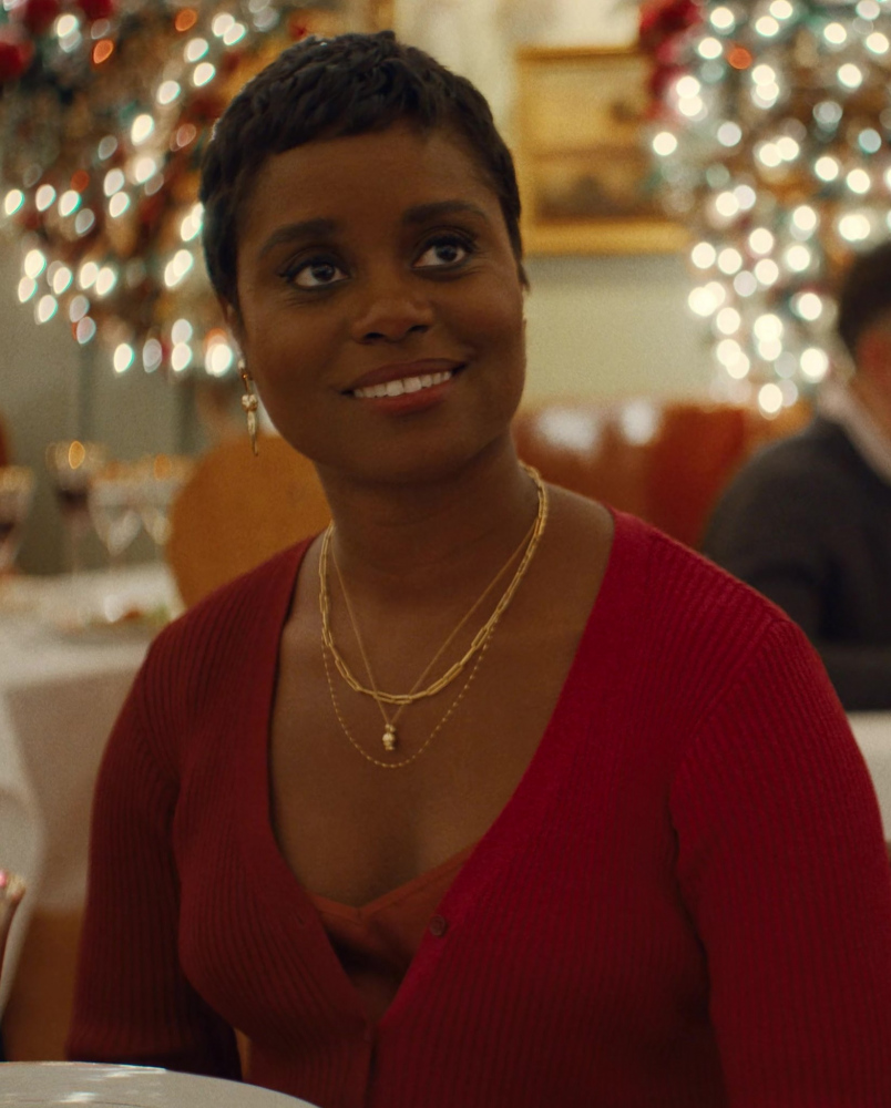 Gold Chain Necklace of Denée Benton as Julie from Genie (2023) Movie
