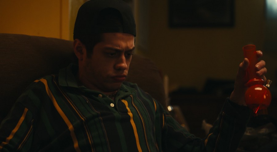 Long-Sleeve Shirt in Green with Yellow and Navy Stripes Worn by Pete Davidson as Kevin Gill from Dumb Money (2023) Movie