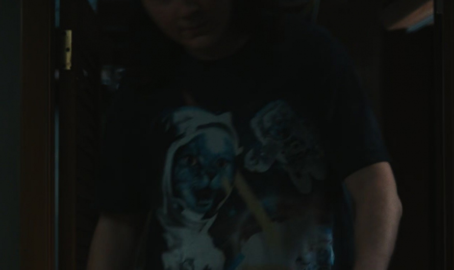 Astronaut Cat in the Space Logo T-Shirt of Paul Dano as Keith Gill