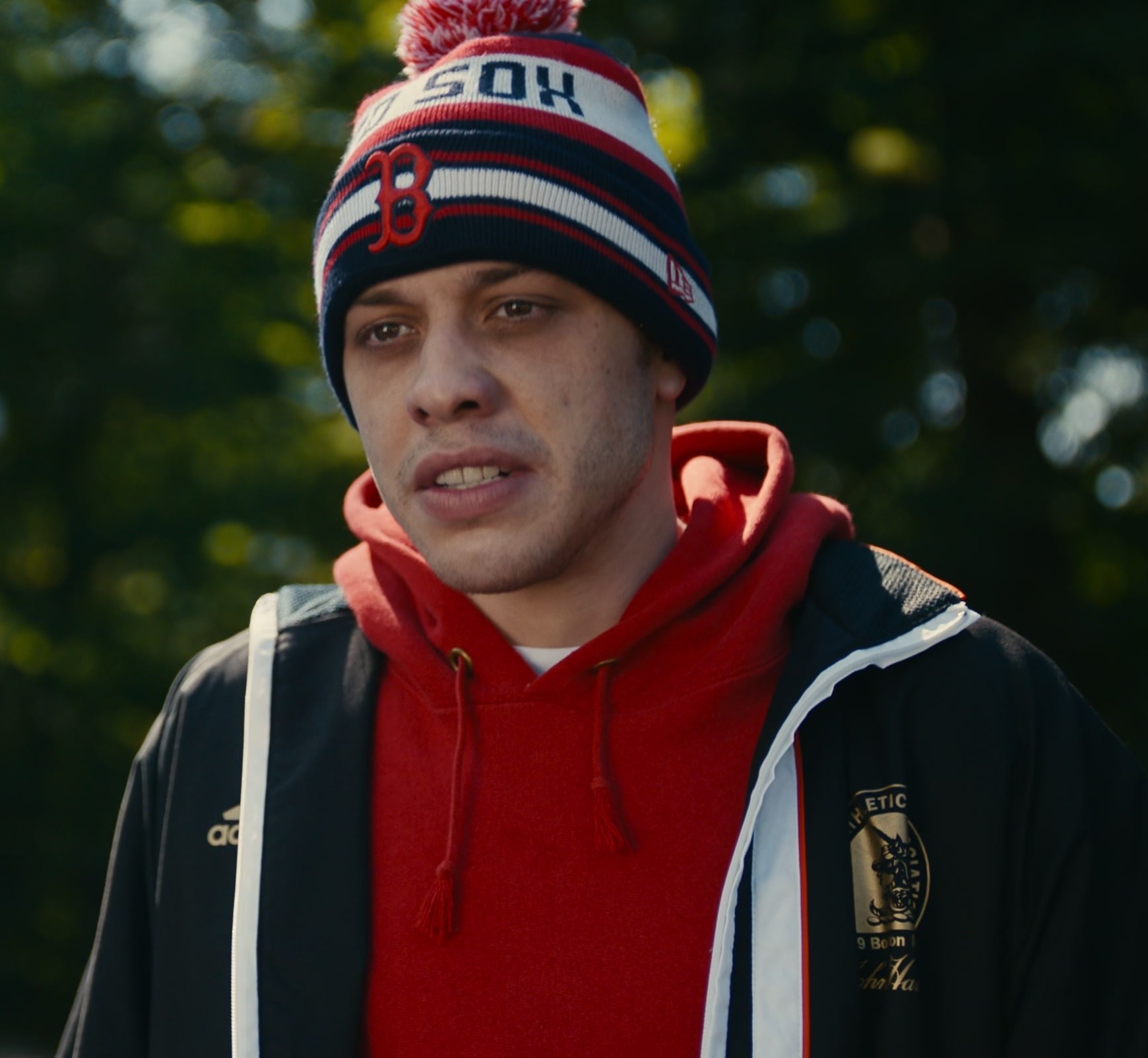 Worn on Dumb Money (2023) Movie - Red Sox Beanie Hat of Pete Davidson as Kevin Gill