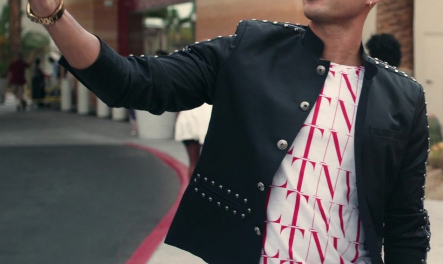 Studded Black Leather Jacket of Ryan Alexander Holmes as Blaze
