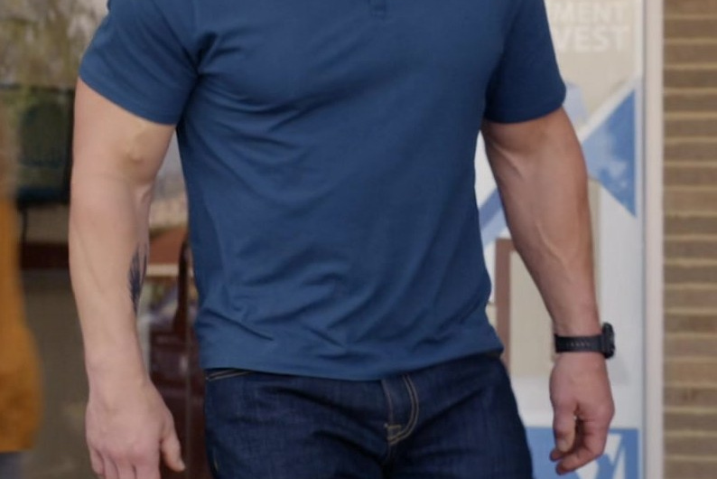 Navy Blue Fitted Polo Shirt of John Cena as Mason Pettits