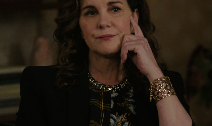 Intricate Gold Woven Cuff Bracelet Worn by Elizabeth Perkins as Elena