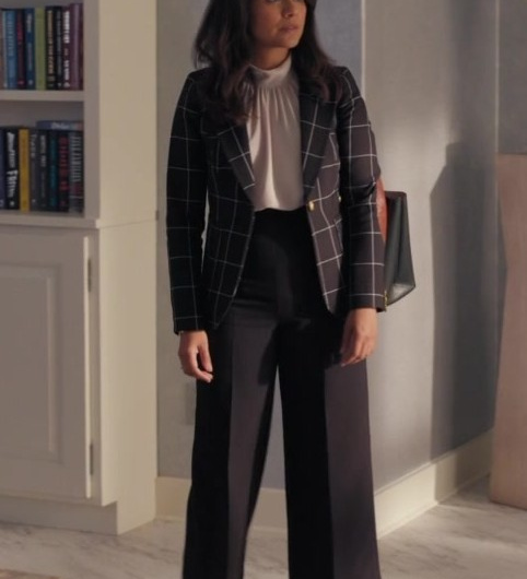 Black Wide Leg Cropped Trousers of Karen David as Rose Dinshaw