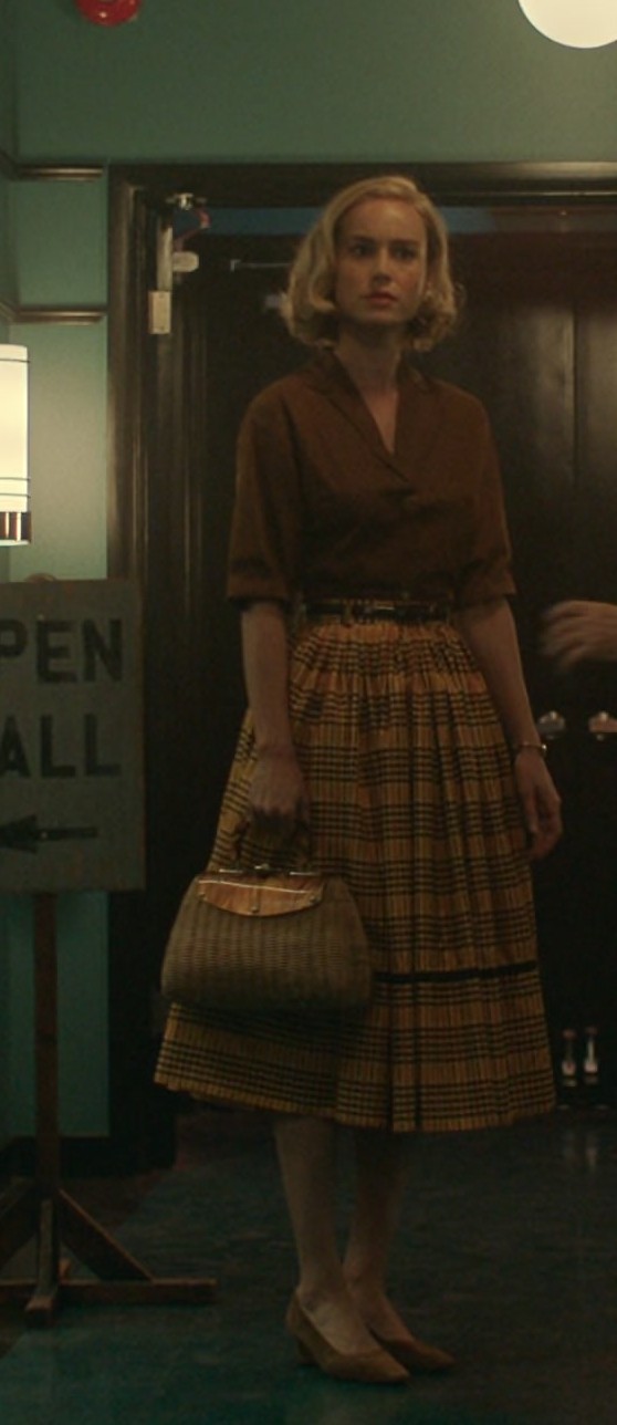 Retro High Waisted Tartan Midi Skirt Worn By Brie Larson As Elizabeth Zott In Lessons In Chemistry
