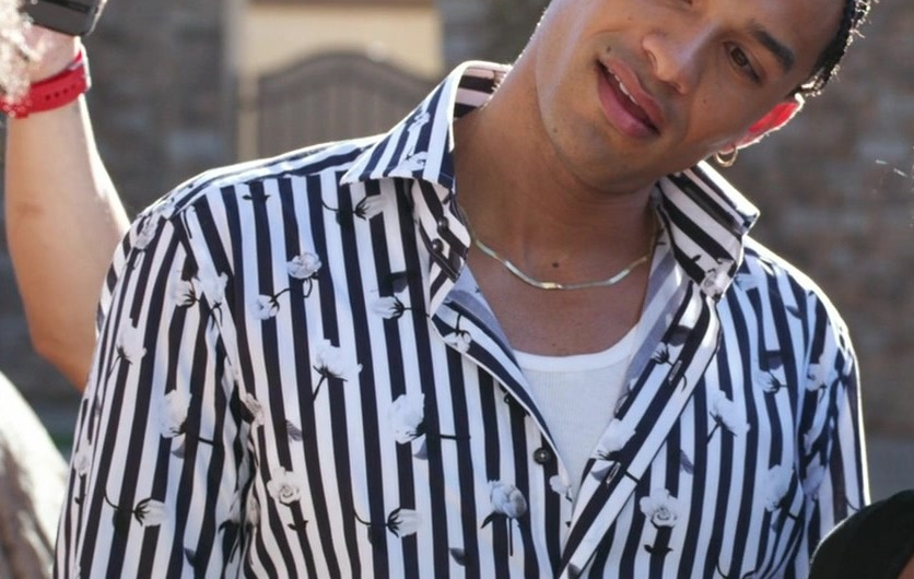 Striped Floral Print Shirt Worn by Ryan Alexander Holmes as Blaze