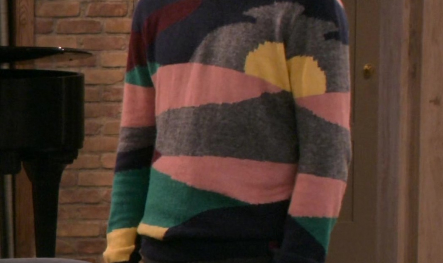 Wool-Blend Jacquard Sweater Worn by Anders Keith as David Crane