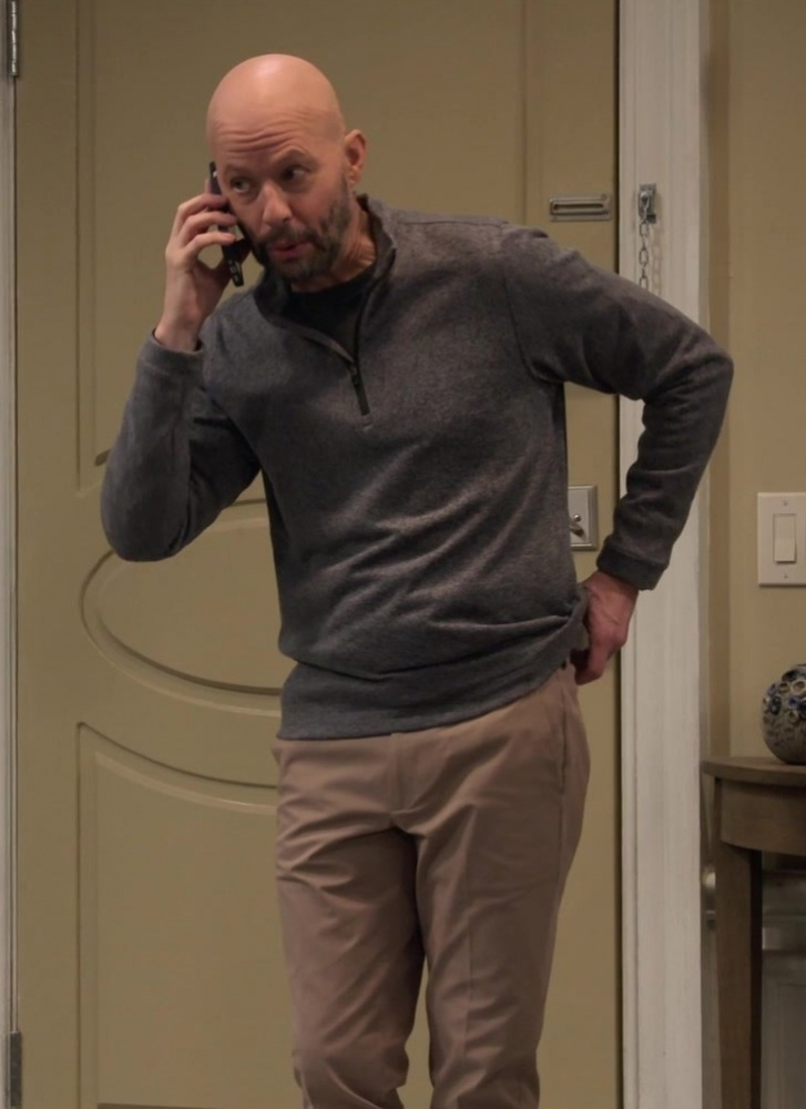 grey quarter-zip pullover - Jon Cryer (Jim Kearney) - Extended Family TV Show