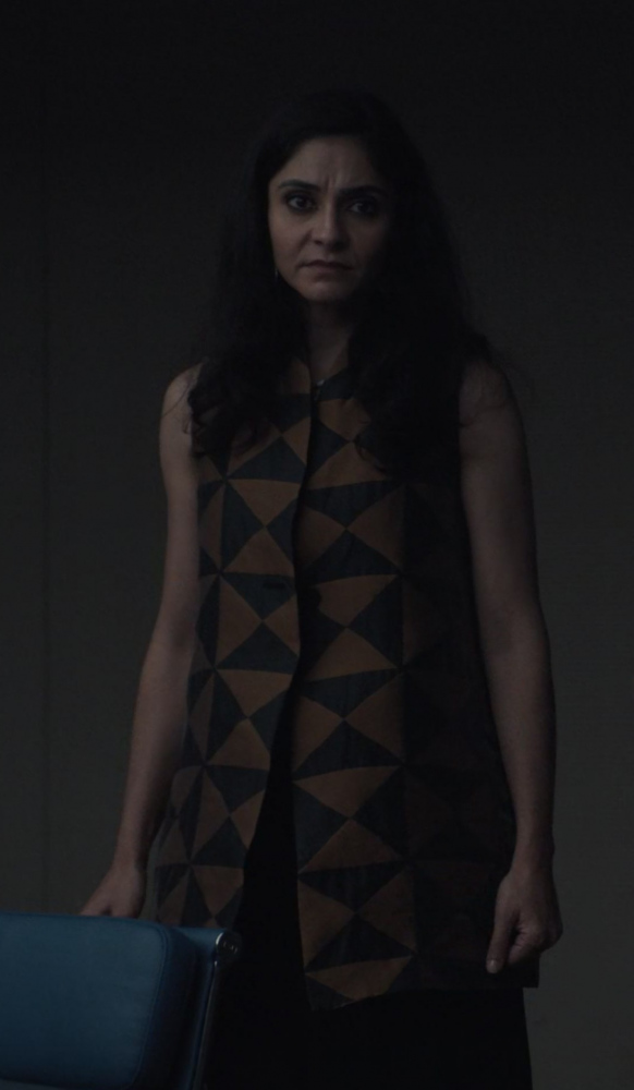 triangular pattern waistcoat - Pegah Ferydoni (Ziba) - A Murder at the End of the World TV Show