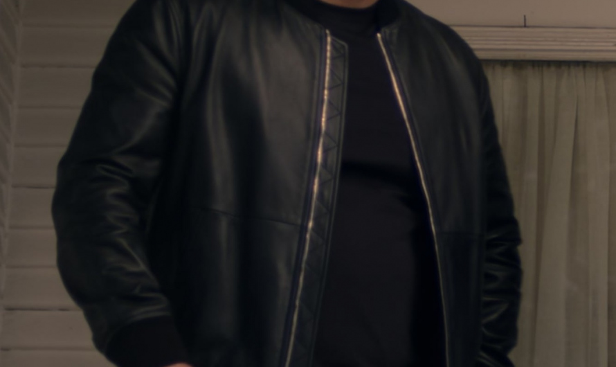 Black Leather Bomber Jacket Worn by Sebastian Maniscalco as Danny