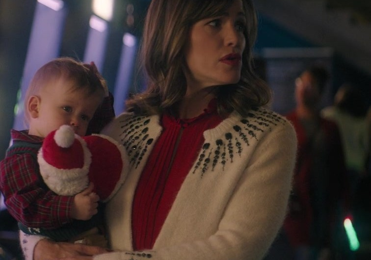 Beaded Tie-front Wool-Blend Cardigan Worn by Jennifer Garner as Jess