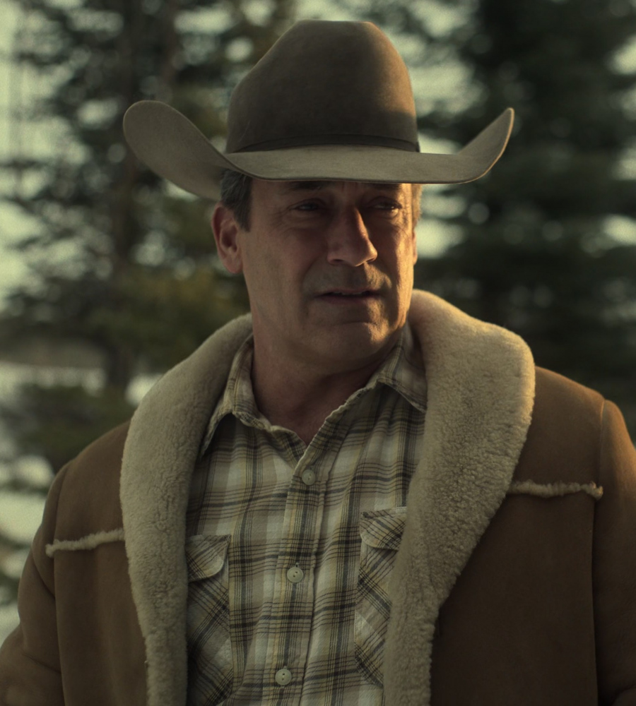 Rugged Cowboy Hat in Suede Worn by Jon Hamm as Sheriff Roy Tillman from Fargo TV Show