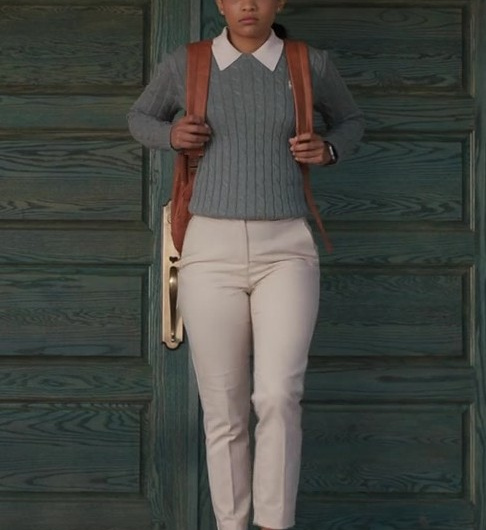 Elegant Cream Ankle-Length Pants of Nikki Rodriguez as Jackie Howard