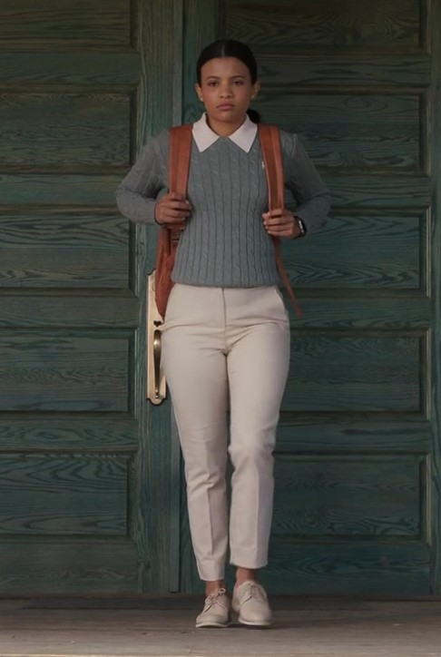 Elegant Cream Ankle-Length Pants of Nikki Rodriguez as Jackie Howard from My Life with the Walter Boys TV Show